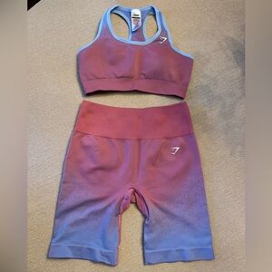 Gymshark Pink and Blue Athletic Shorts